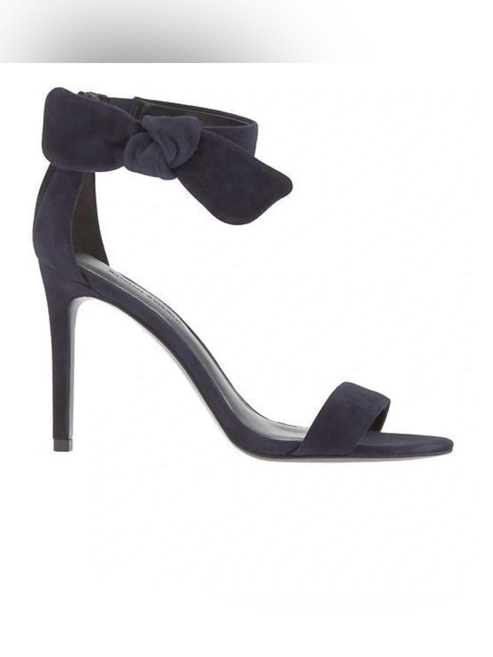 Banana Republic, Navy Ankle-Strap Bow Suede Stilettos, Blue, US 8.5 - Picture 3 of 9